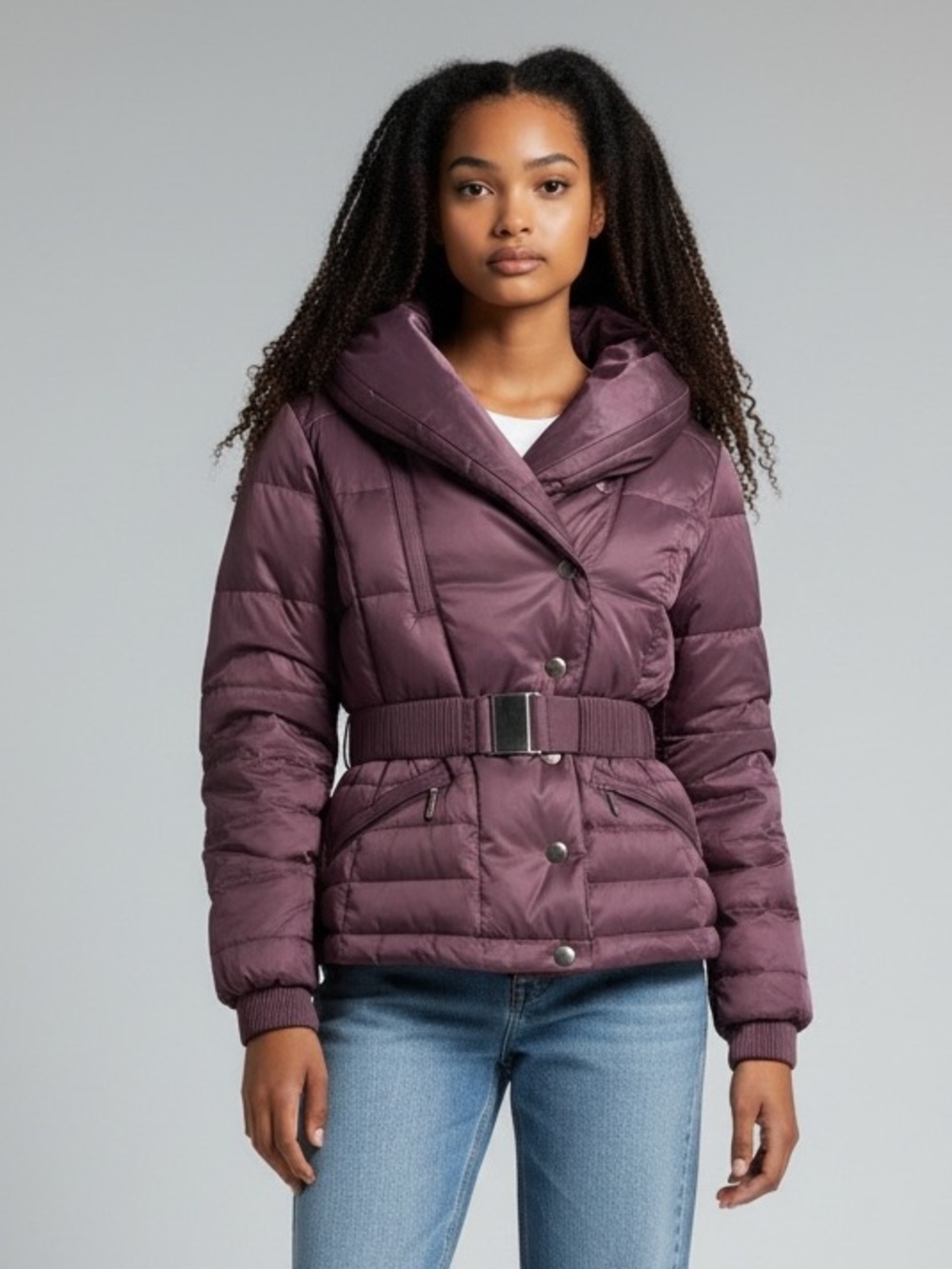 7FAM Purple Puffer Coat